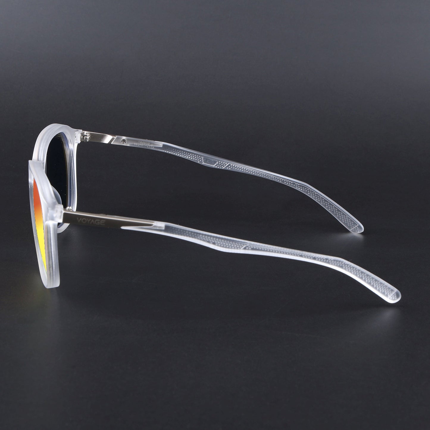 Square Polarized Sunglasses | Orange Lens | Transparent Frame - PMG6794