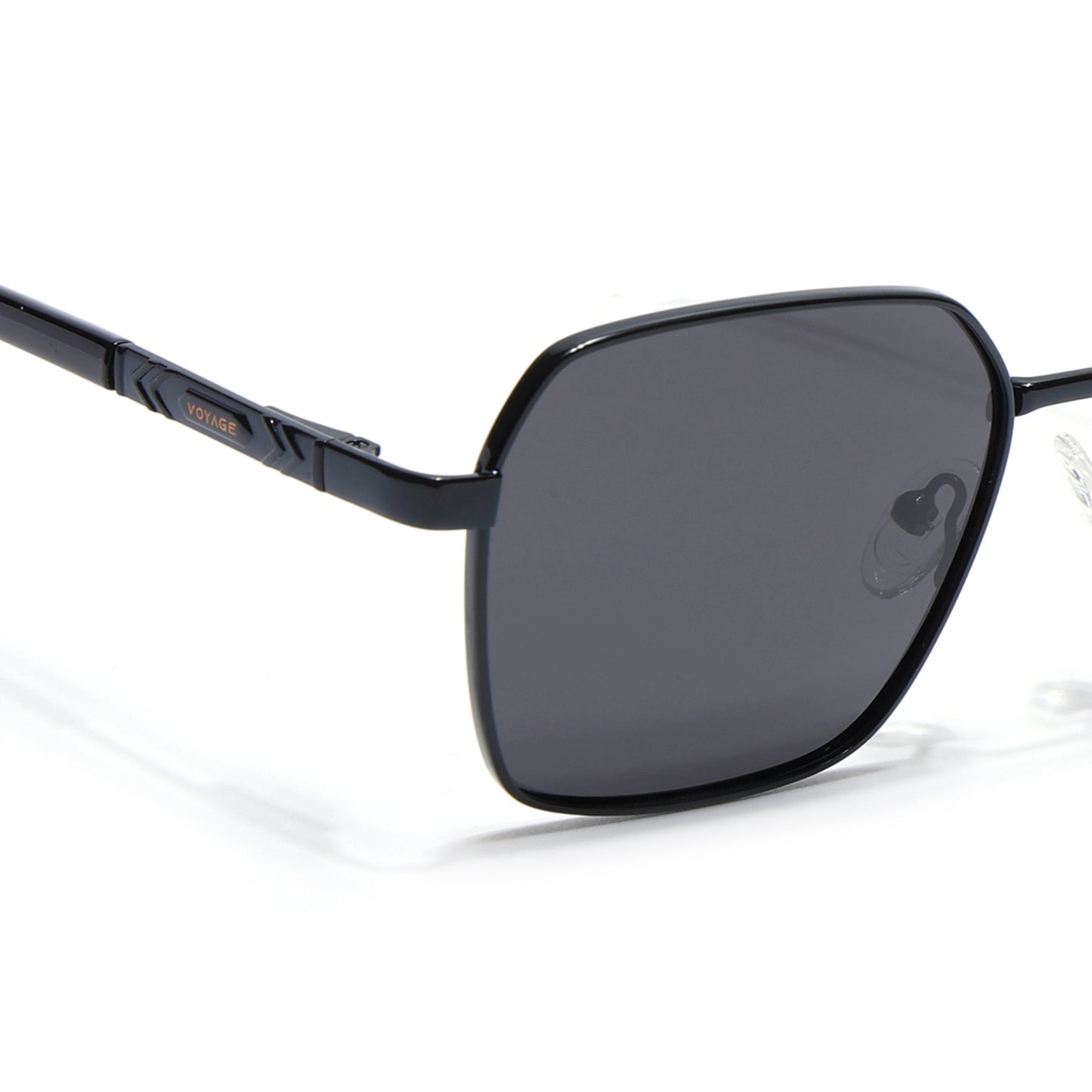 Square Polarized Sunglasses for Men & Women (Black Lens | Black Frame - VOYLB01-C1)