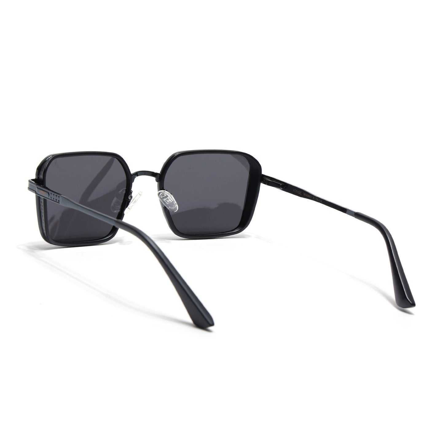 Square Polarized Sunglasses for Men & Women (Black Lens | Black Frame - VOYLB02-C1)