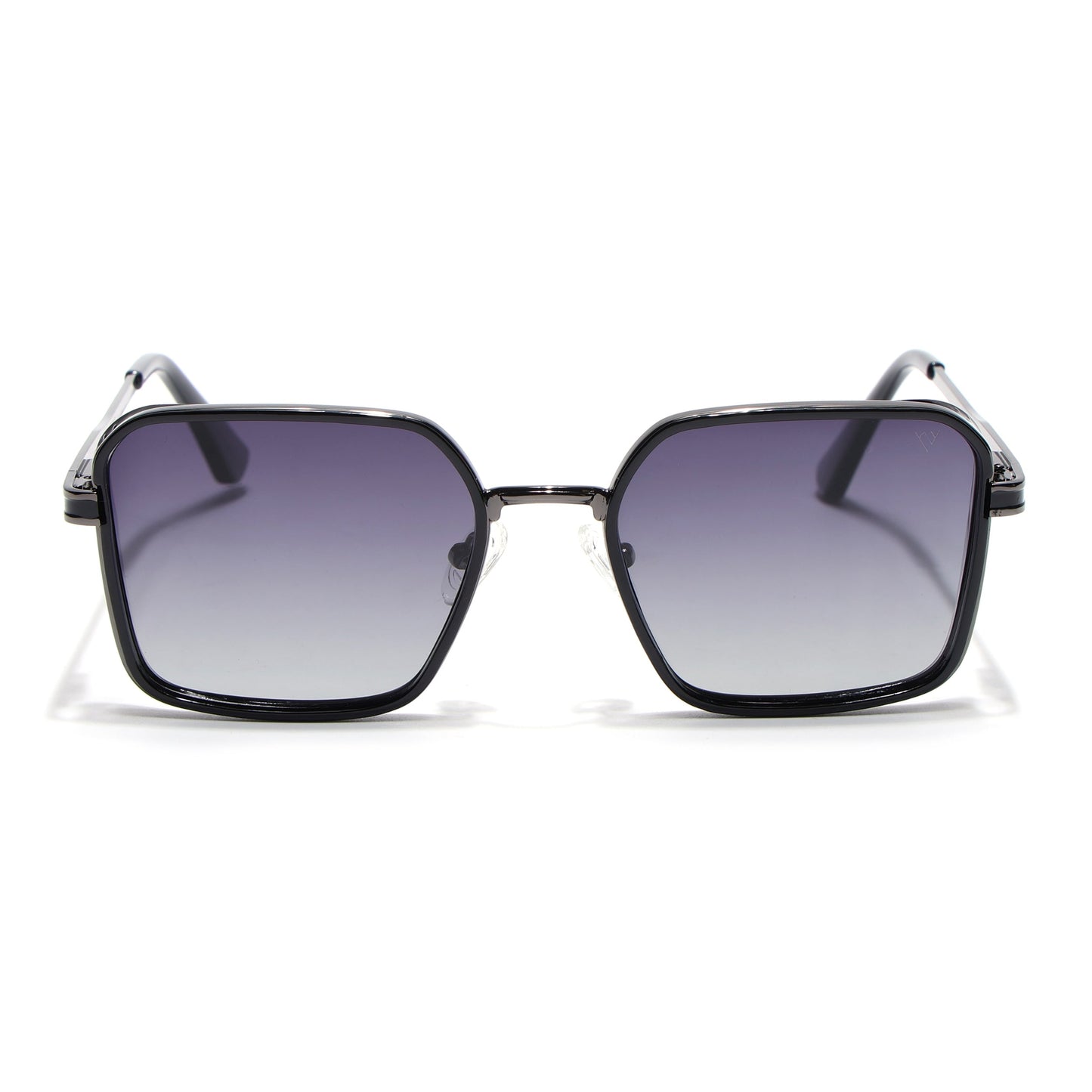 Square Polarized Sunglasses for Men & Women (Grey Lens | Grey & Black Frame - VOYLB02-C2)