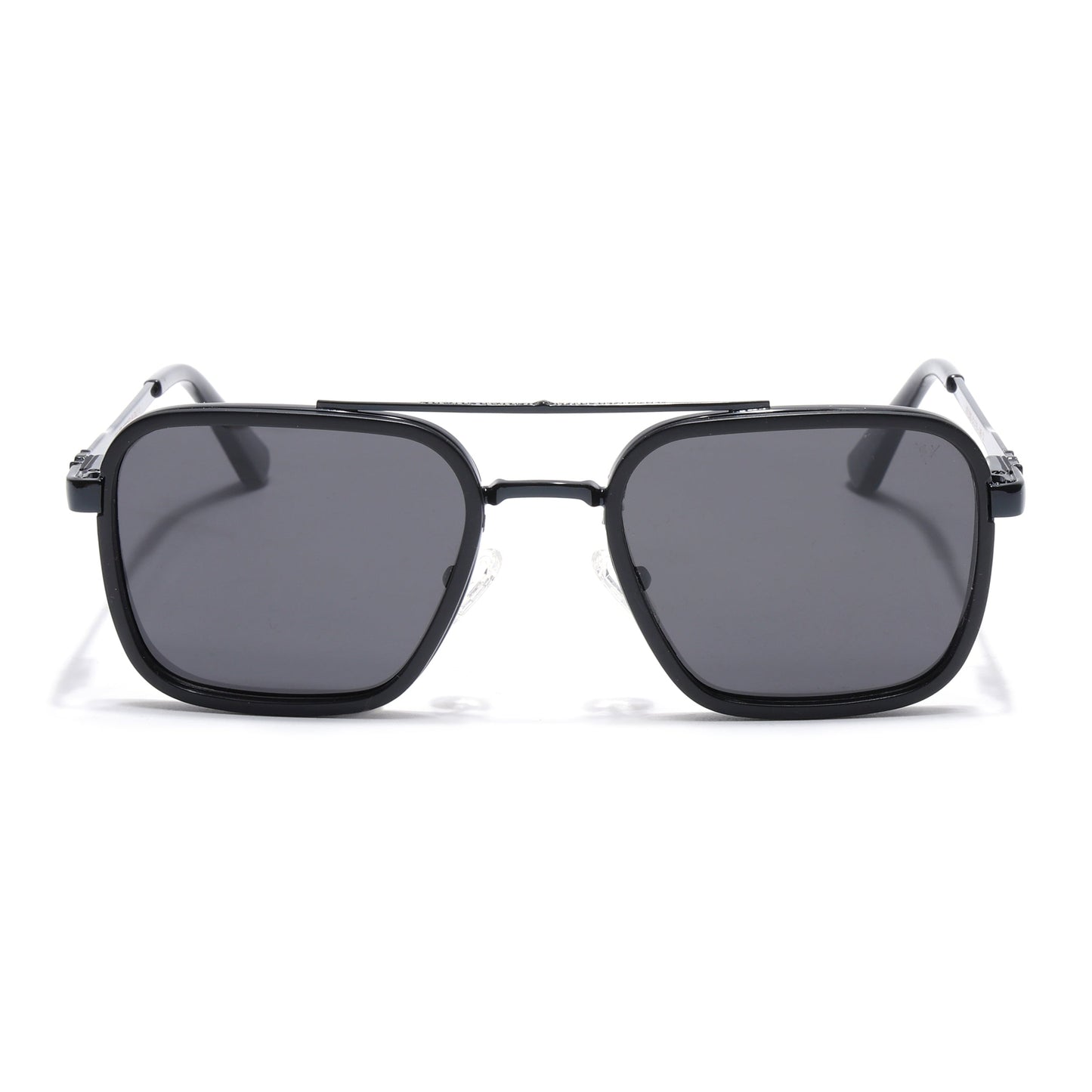 Square Polarized Sunglasses for Men & Women (Black Lens | Black Frame - VOYLB03-C1)