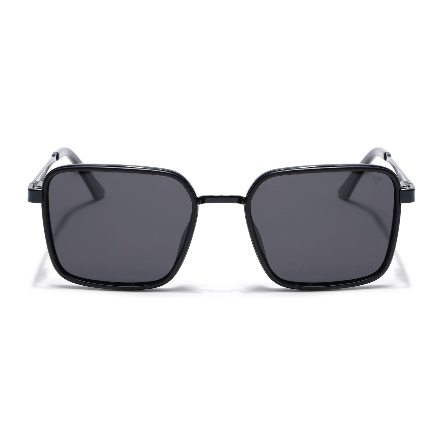 Square Polarized Sunglasses for Men & Women (Black Lens | Black Frame - VOYLB06-C1)