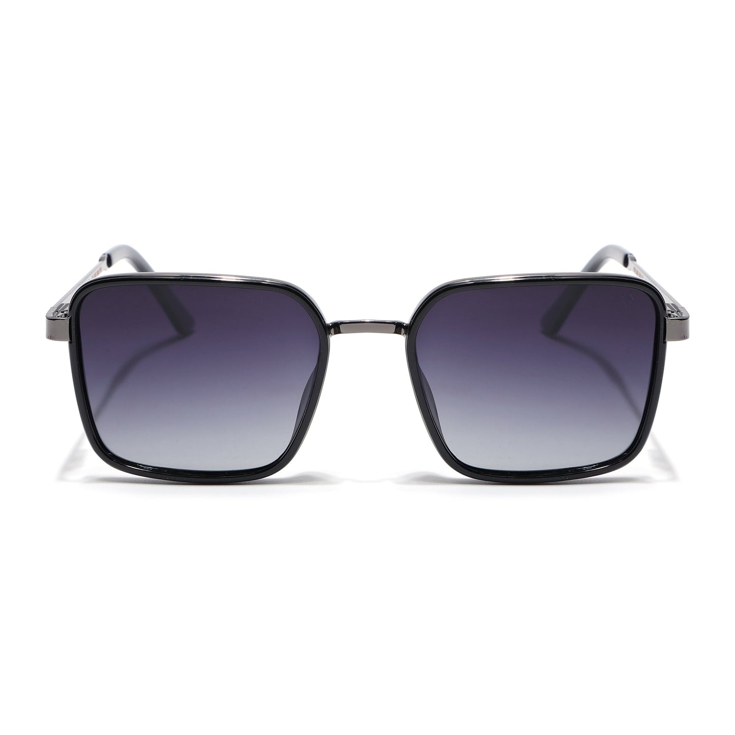 Square Polarized Sunglasses for Men & Women (Grey & clear Lens | Grey & Black Frame - VOYLB06-C2)