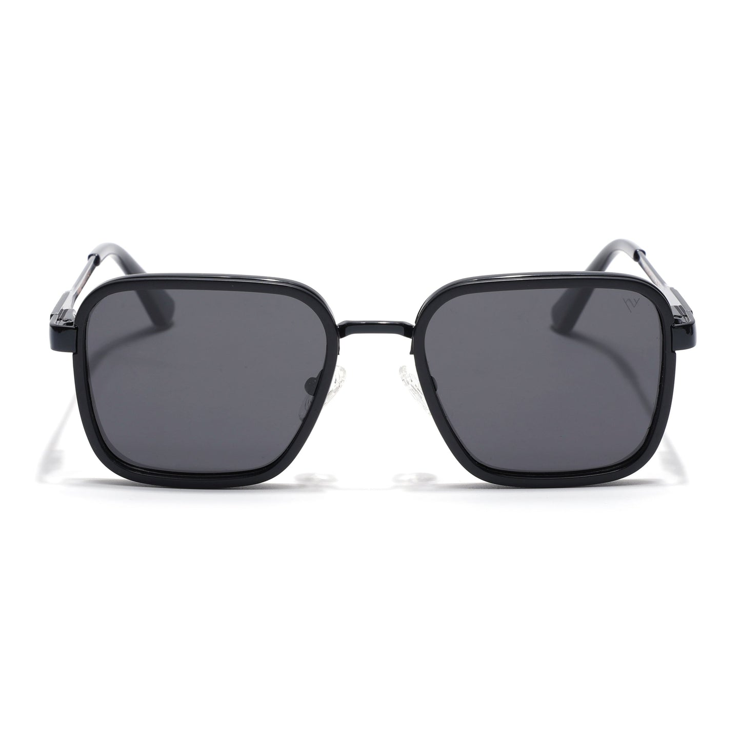 Square Polarized Sunglasses for Men & Women (Black Lens | Black Frame - VOYLB08-C1)