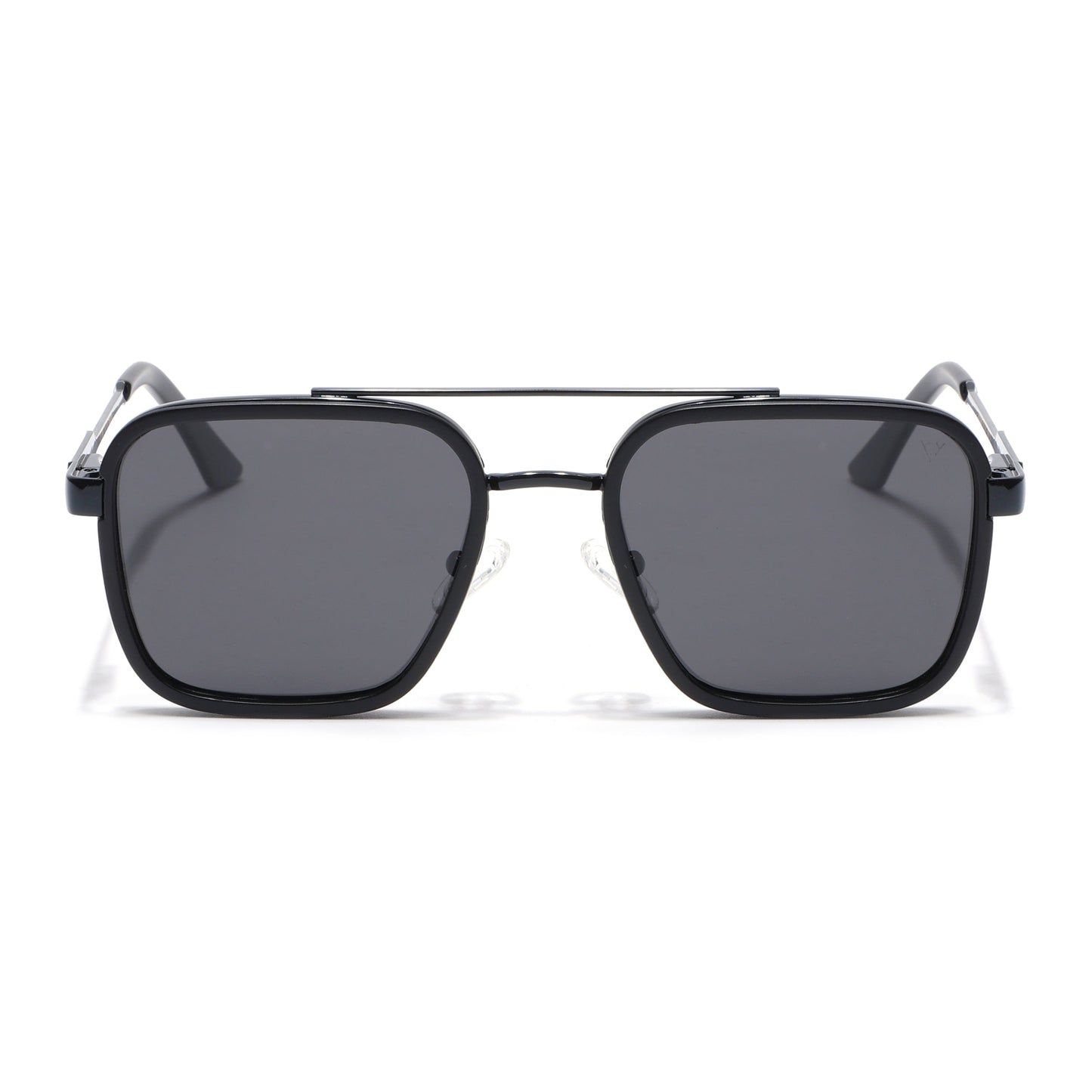 Square Polarized Sunglasses for Men & Women (Black Lens | Black Frame - VOYLB09-C1)