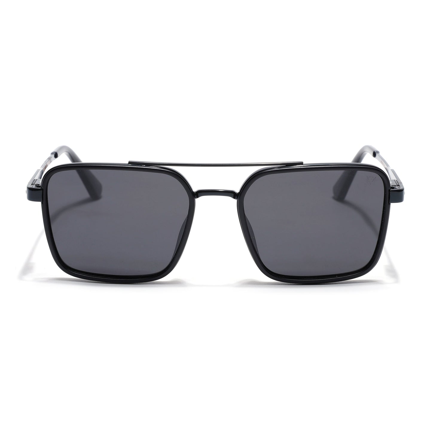 Square Polarized Sunglasses for Men & Women (Black Lens | Black Frame - VOYLB10-C1)