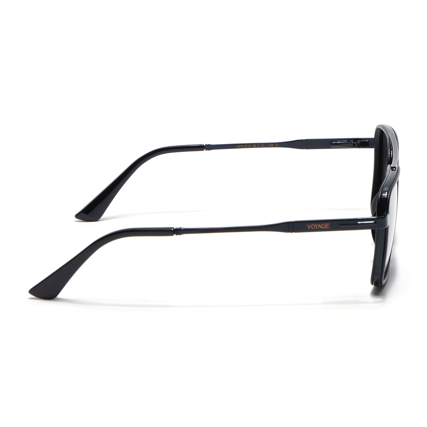 Square Polarized Sunglasses for Men & Women (Black Lens | Black Frame - VOYLB10-C1)