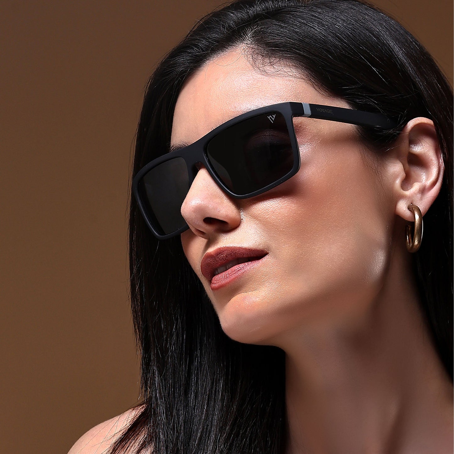 Dunk Matte Black Wayfarer Polarized Sunglasses | Black Lens - PMG5250
