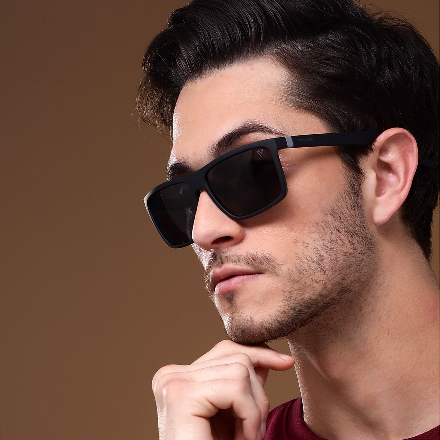 Dunk Matte Black Wayfarer Polarized Sunglasses | Black Lens - PMG5250