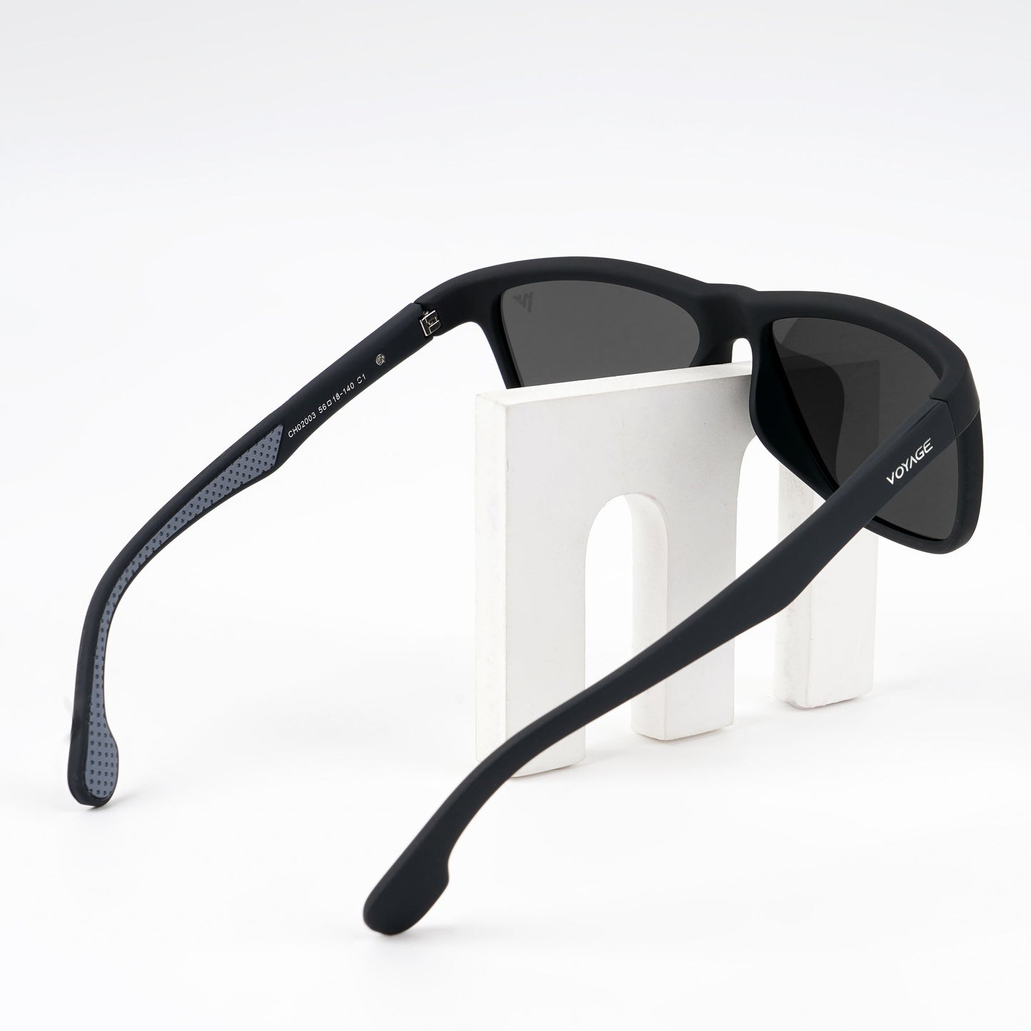 Dunk Matte Black Wayfarer Polarized Sunglasses | Black Lens - PMG5254