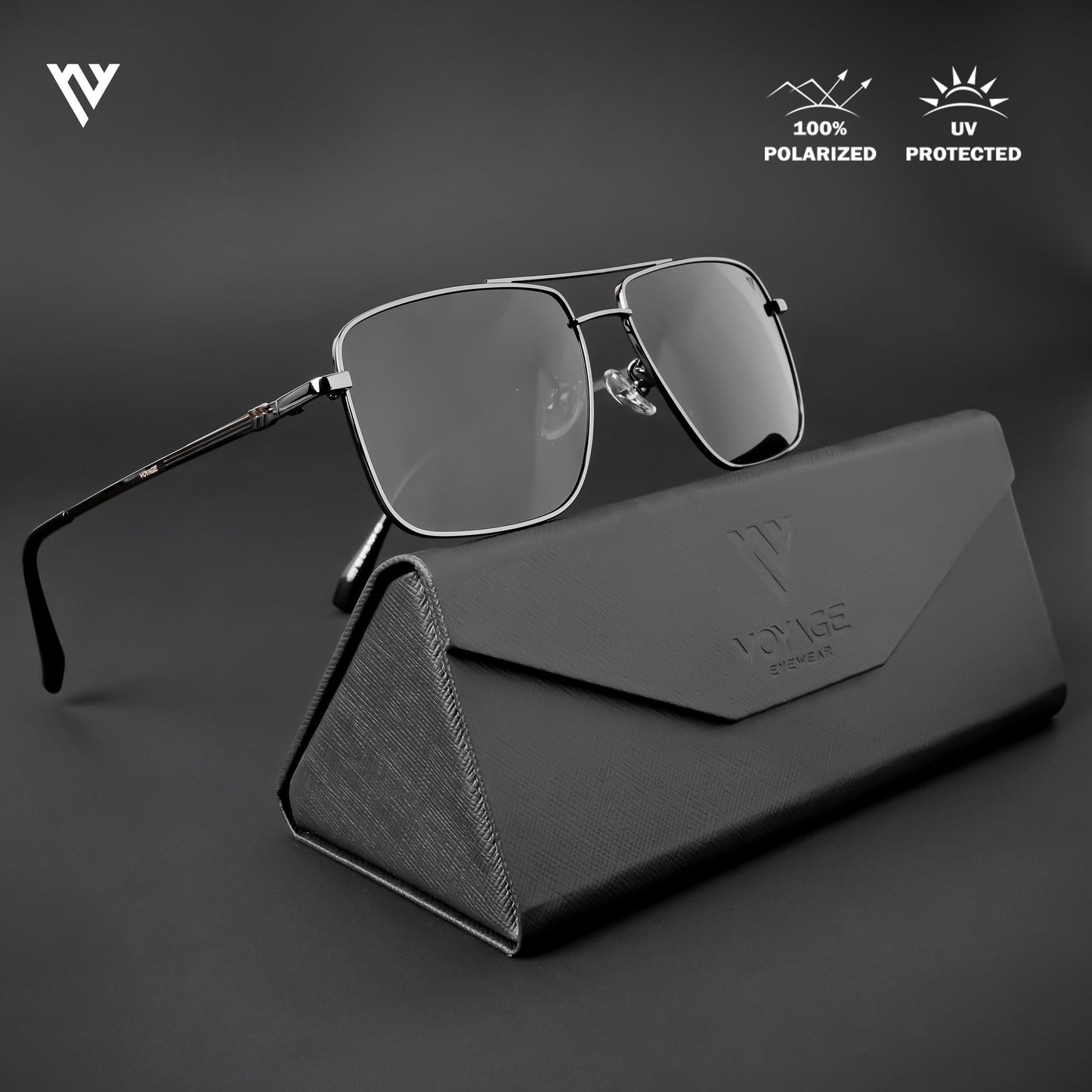 Wayfarer Polarized Sunglasses (Black Lens | Grey Frame - PMG4979)