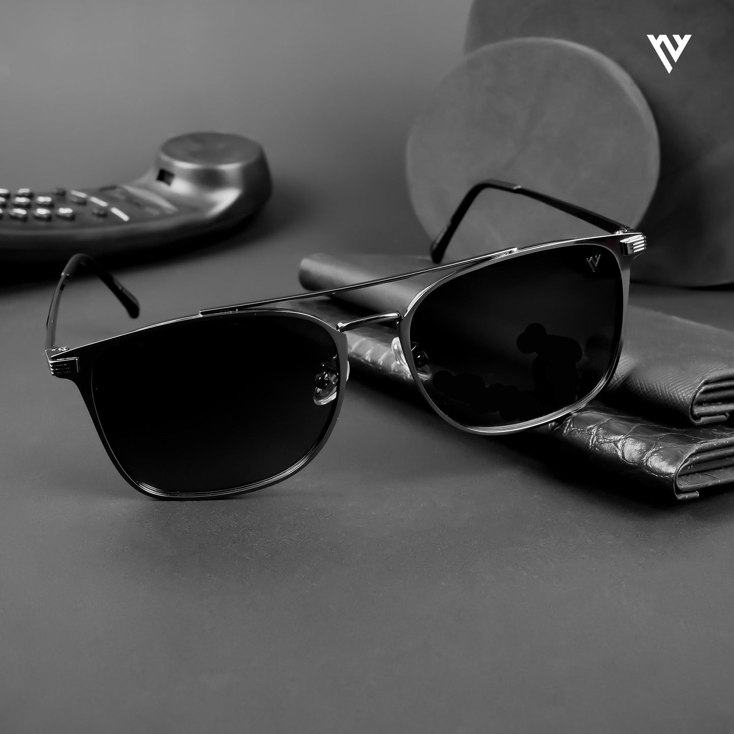 The Fiero | Wayfarer Polarized Sunglasses (Black Lens | Grey Frame - PMG4982)