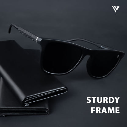 Matt Black Polarized Wayfarer Sunglasses - PMG3967