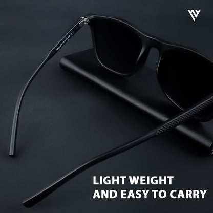 Matt Black Polarized Wayfarer Sunglasses - PMG3967