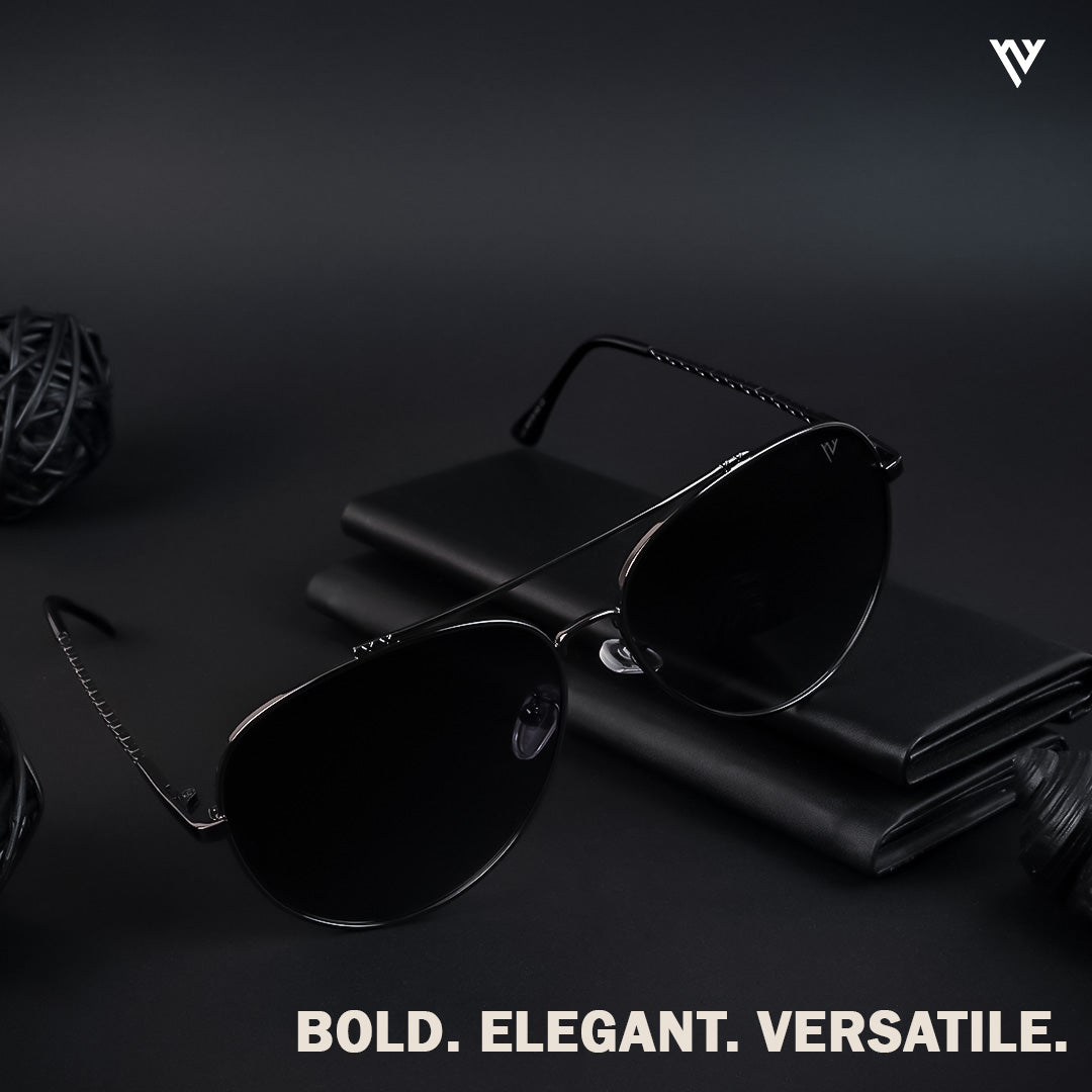 Grey Polarized Aviator Sunglasses - PMG4136