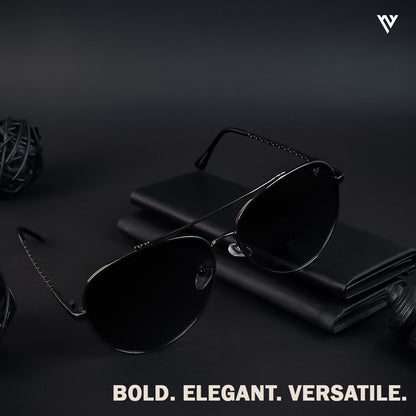 Grey Polarized Aviator Sunglasses - PMG4136