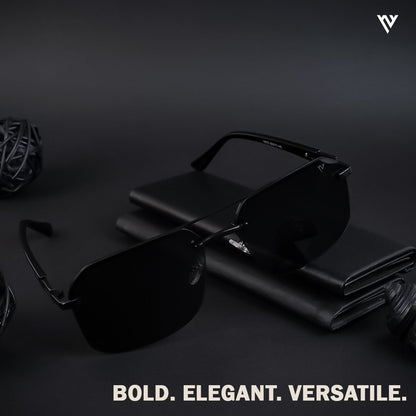 Odyssey | Black Polarized Wayfarer Sunglasses - PMG4143