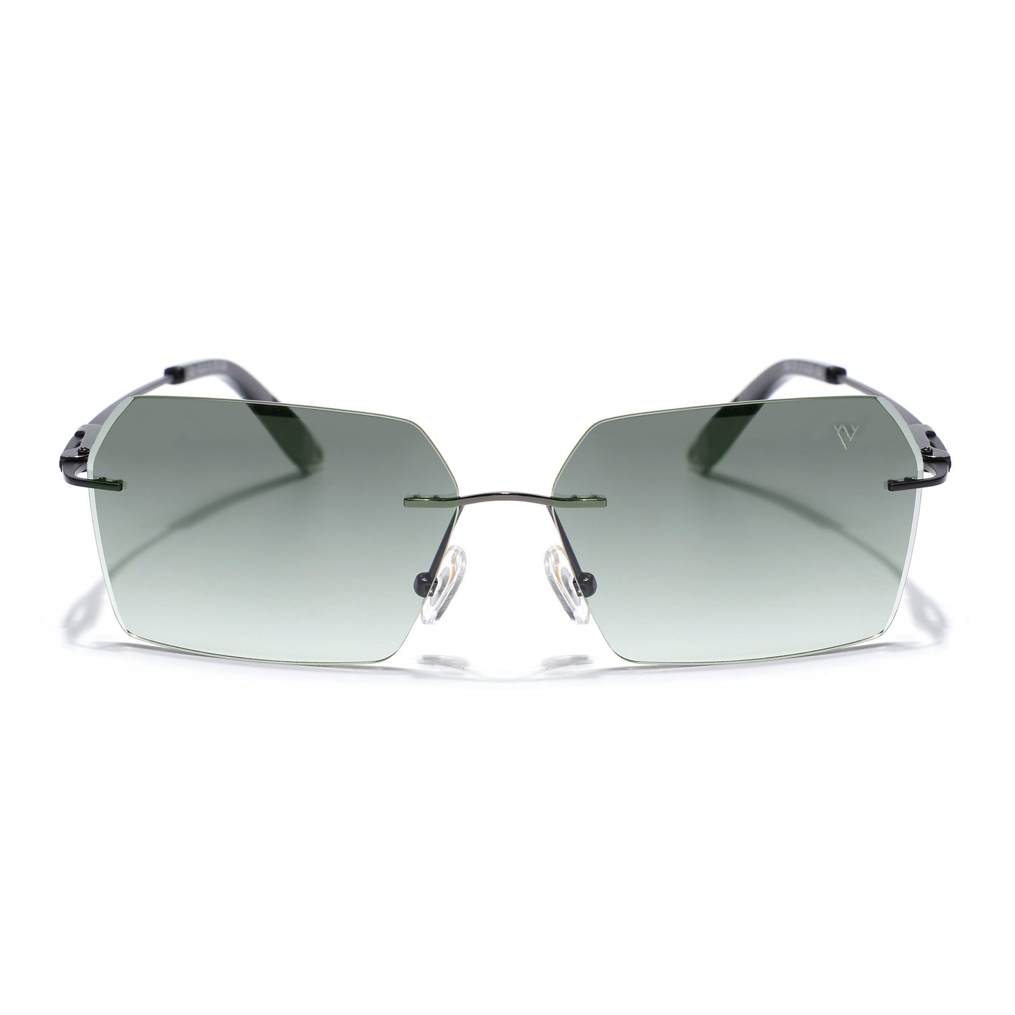 Evoke |  Olive & Clear Rimless Sunglasses | Black Frame - MG7254