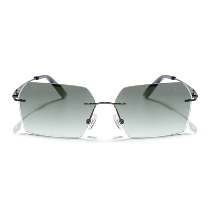 Evoke |  Olive & Clear Rimless Sunglasses | Black Frame - MG7254