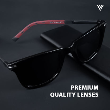 Ranger | Black Polarized Wayfarer Sunglasses - PMG3966