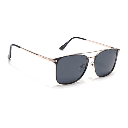 The Fiero | Wayfarer Polarized Sunglasses (Black Lens | Black & Rose Gold Frame - PMG4983)