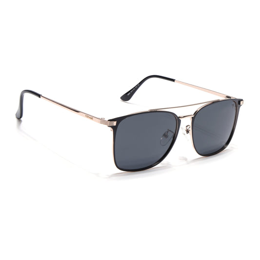 The Fiero | Wayfarer Polarized Sunglasses (Black Lens | Black & Rose Gold Frame - PMG4983)