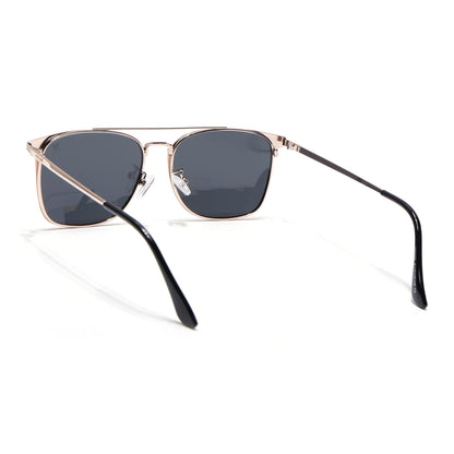 The Fiero | Wayfarer Polarized Sunglasses (Black Lens | Black & Rose Gold Frame - PMG4983)