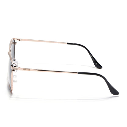 The Fiero | Wayfarer Polarized Sunglasses (Black Lens | Black & Rose Gold Frame - PMG4983)