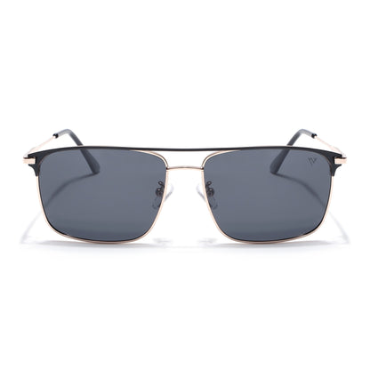 Wayfarer Polarized Sunglasses (Black Lens | Rose Gold & Black Frame - PMG4986)