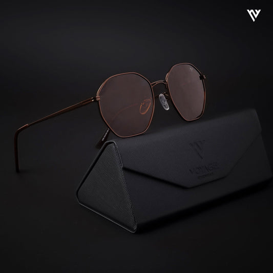Geometric Brown Polarized Sunglasses - PMG4134