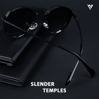 Captain | Matte Black Polarized Wayfarer Sunglasses - PMG3980