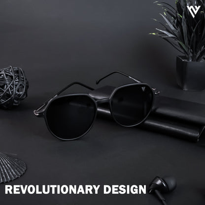 Grit | Matte Black Polarized Round Sunglasses - PMG4299