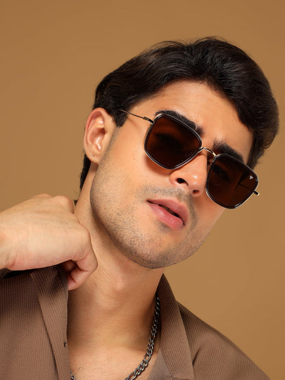Rogue | Retro Square Brown Sunglasses MG2969