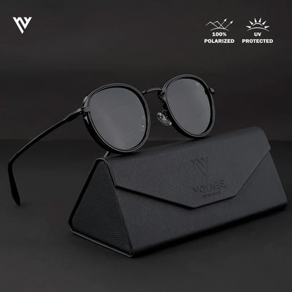 Captain | Matte Black Polarized Wayfarer Sunglasses - PMG3980