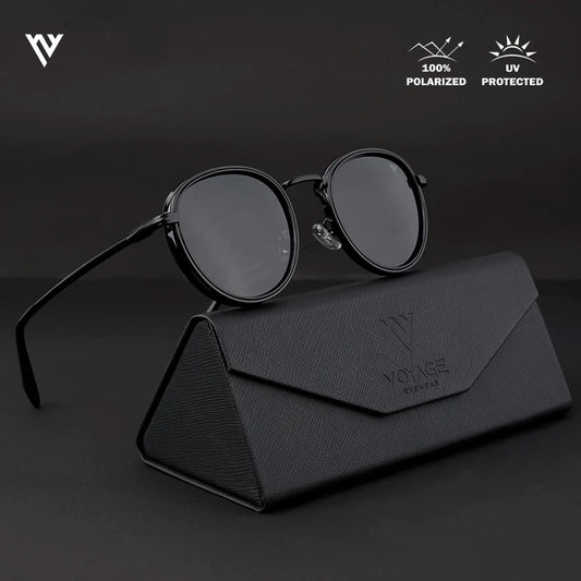 Captain | Matte Black Polarized Wayfarer Sunglasses - PMG3980