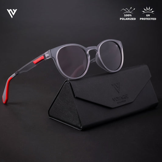 Active Grey Polarized Round Sunglasses - PMG4457