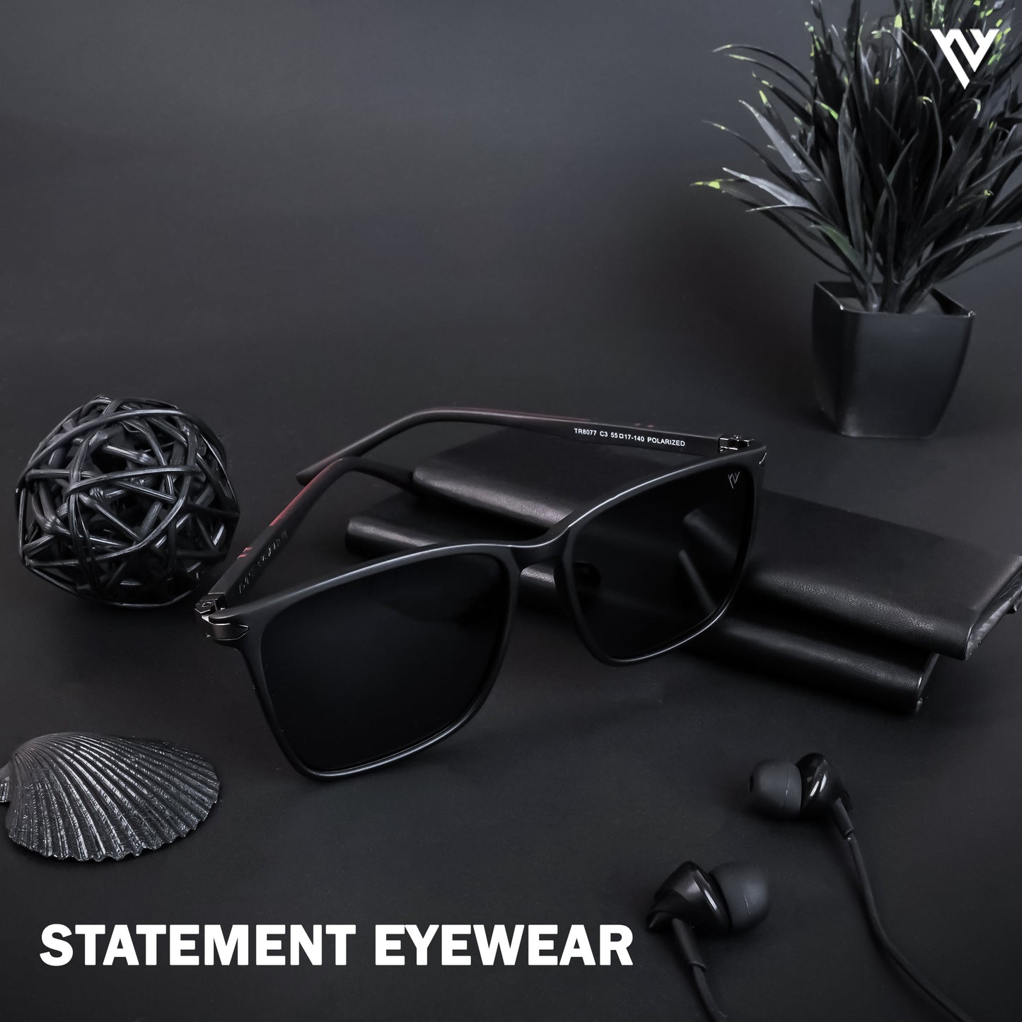 Matt Black Polarized Wayfarer Sunglasses - PMG4486