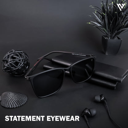 Matt Black Polarized Wayfarer Sunglasses - PMG4486