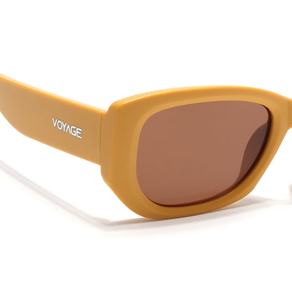 Cosmos |  MatteYellow Rectangle Sunglasses | Brown Lens - MG6573