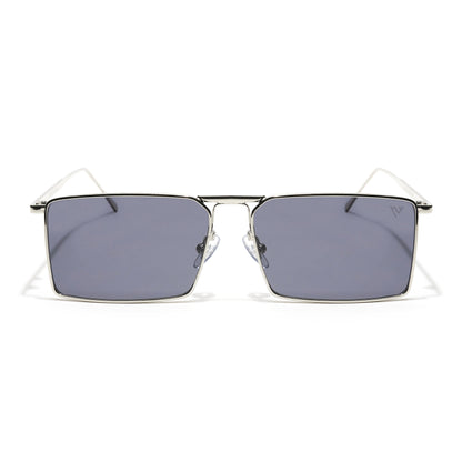 Silver Digger | Black & Silver Rectangular Sunglasses - MG3573