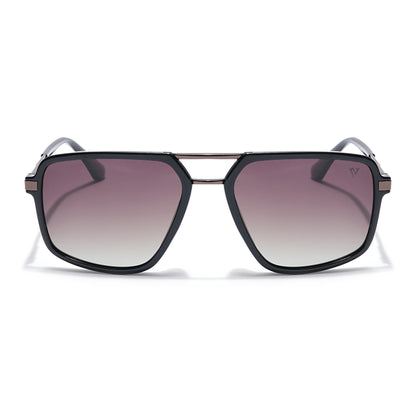 Voyage Select Wayfarer Sunglasses (Brown & Clear Lens | Shine Black Frame - SLPMG6213)