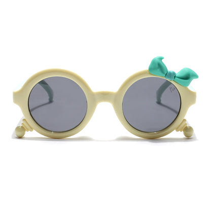 Round Sunglasses for Kids -6 yrs To 12 yrs (Black Lens | Yellow Frame - PMG6094)