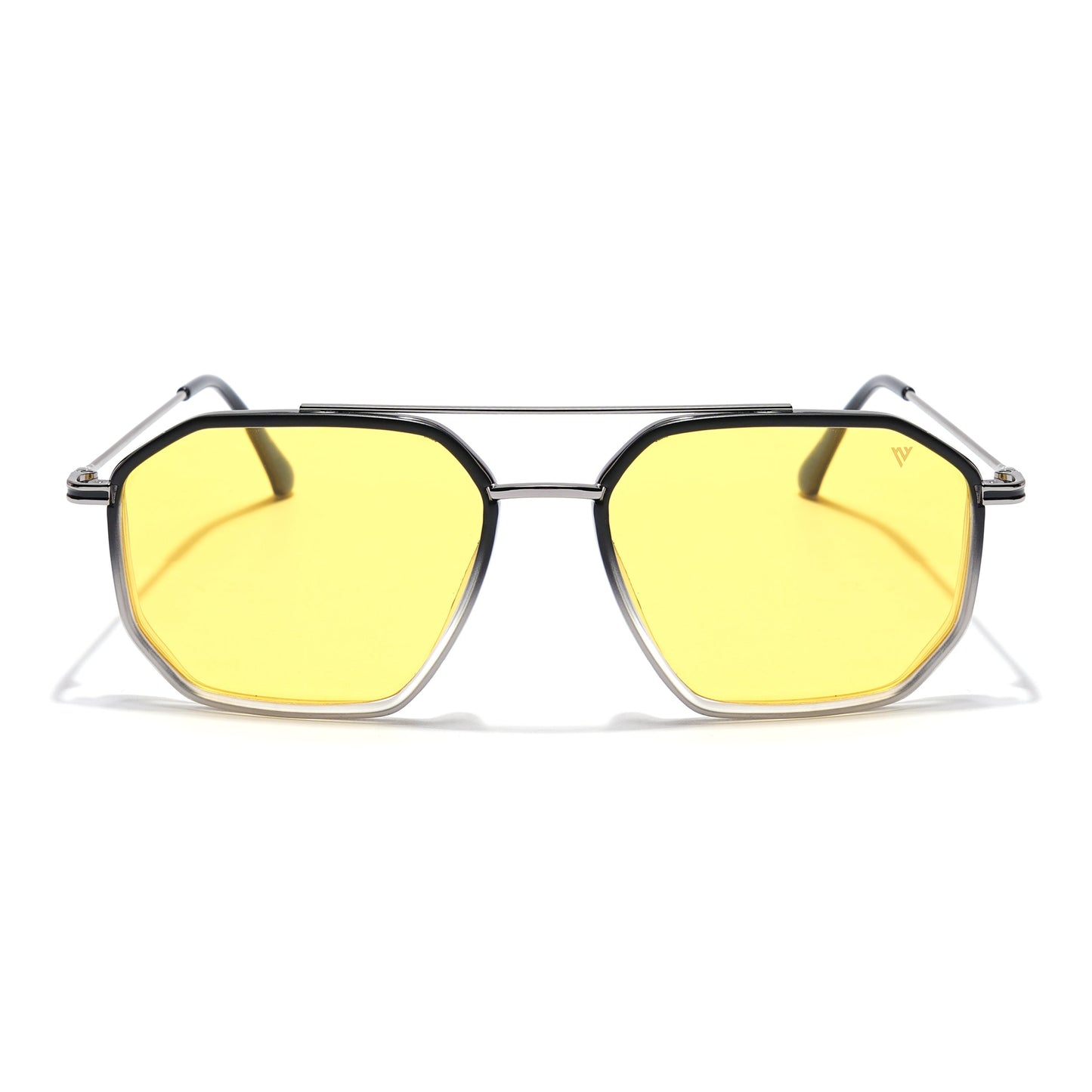 Voyage Select Square Sunglasses (Yellow Lens | Black & Transparent Frame - SLPMG5934)