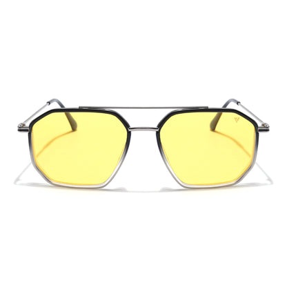 Voyage Select Square Sunglasses (Yellow Lens | Black & Transparent Frame - SLPMG5934)