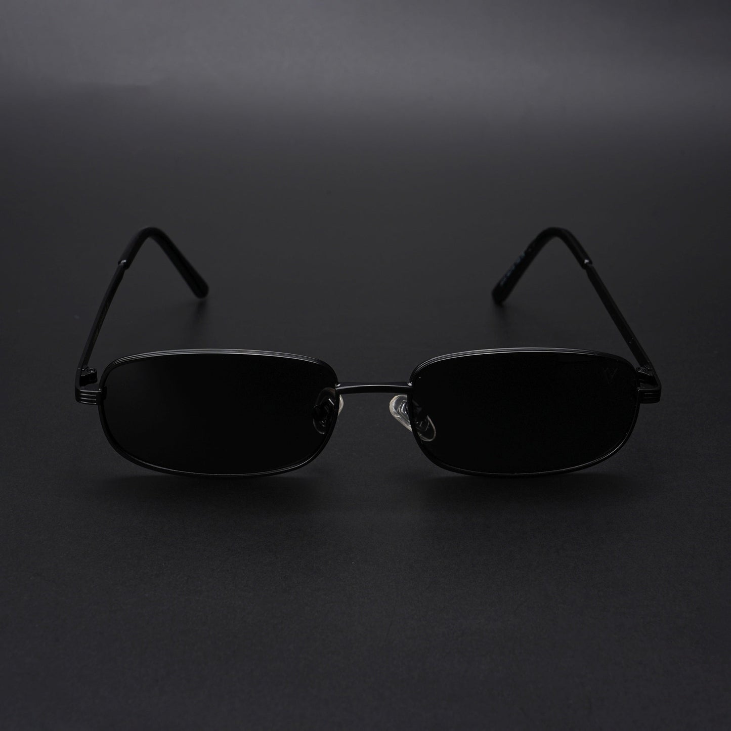 Vesper | Black Polarized Rectangle Sunglasses (Black Lens - PMG5845)