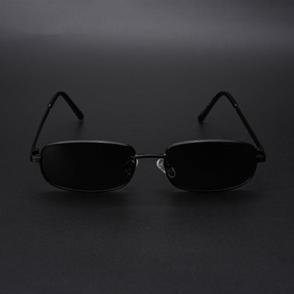 Vesper | Black Polarized Rectangle Sunglasses (Black Lens - PMG5845)