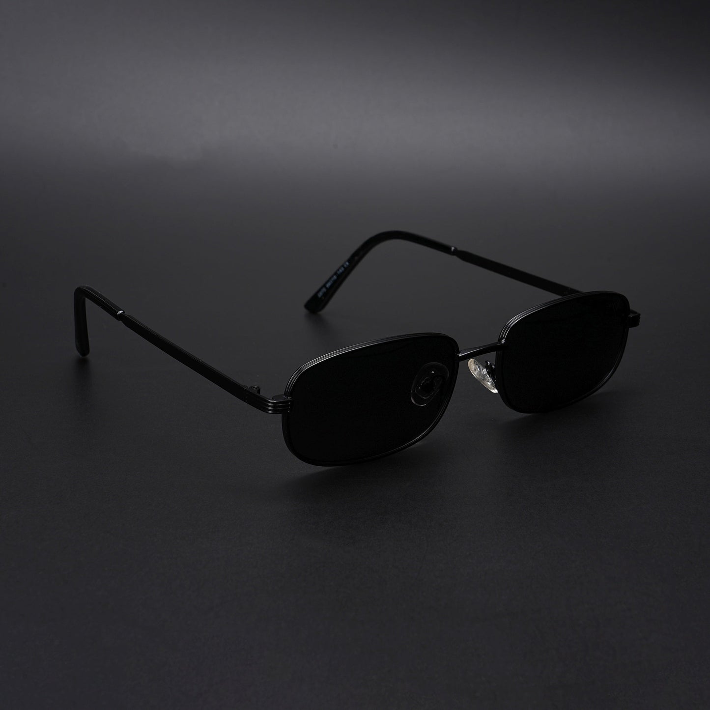 Vesper | Black Polarized Rectangle Sunglasses (Black Lens - PMG5845)