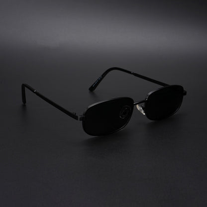 Vesper | Black Polarized Rectangle Sunglasses (Black Lens - PMG5845)