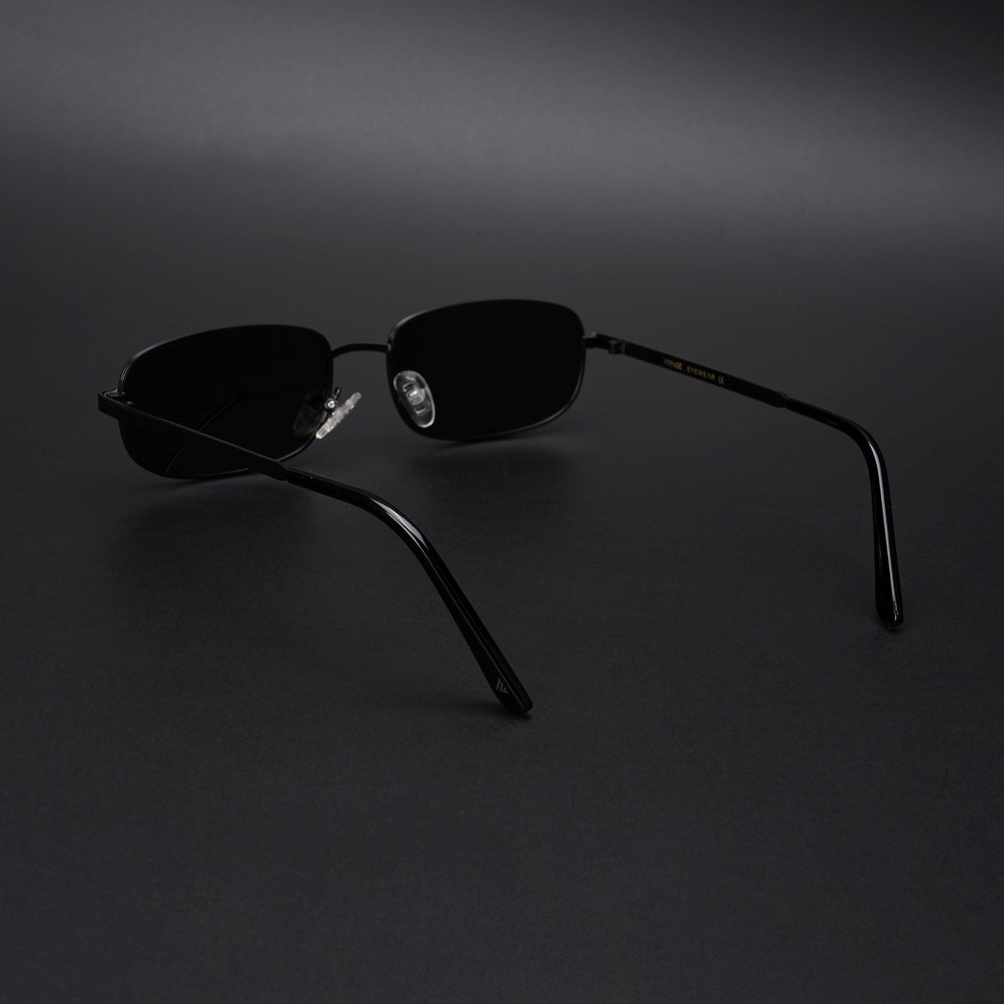 Vesper | Black Polarized Rectangle Sunglasses (Black Lens - PMG5845)