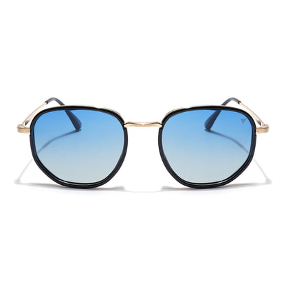 Voyage Select Square Sunglasses (Blue Lens | Black & Golden Frame - SLPMG5939)